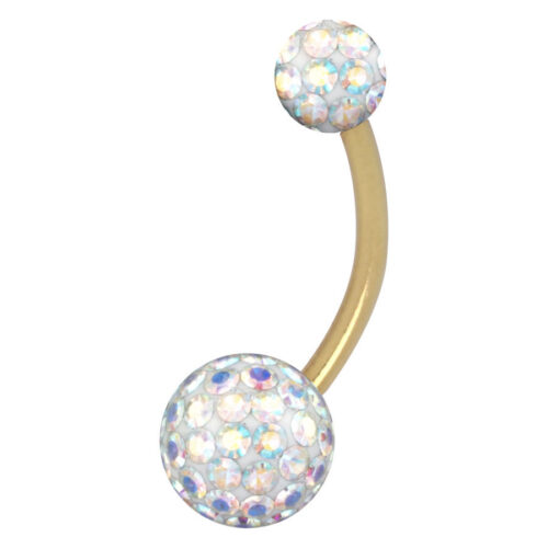 Sealed Rose Gold Titanium Multi Jewelled Belly Bar<!--6357d8323ad8e-->