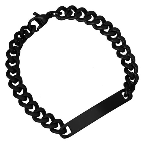 Engravable Basic Bracelet<!--6357da01864c7--> - Black Metal