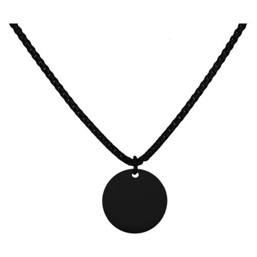 Engravable Basic Necklace<!--6357da05eab46--> - Black Metal