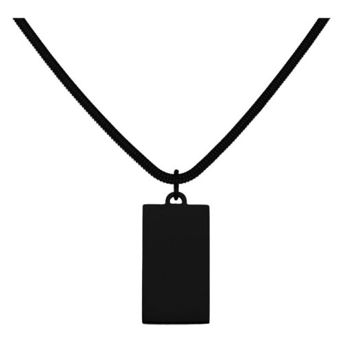 Engravable Basic Necklace - Black Metal