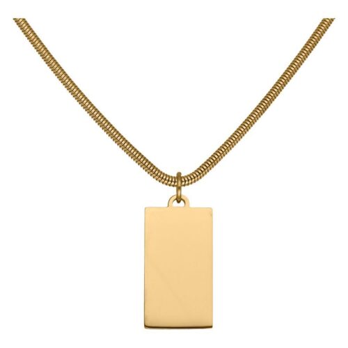 Engravable Basic Necklace<!--615ebae3ac34d--> - golden-metal