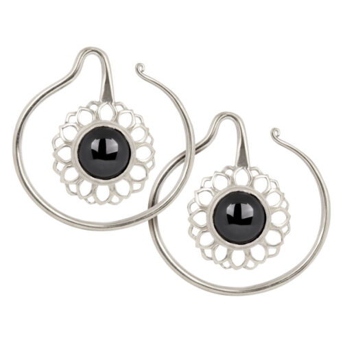 Whirl Black Onyx Earweights<!--6357e40b62a1a-->