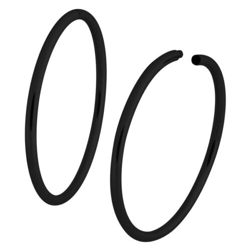 Big Silver Hoop Earrings for Tunnels <!--6357d74418e89--> - Black Metal