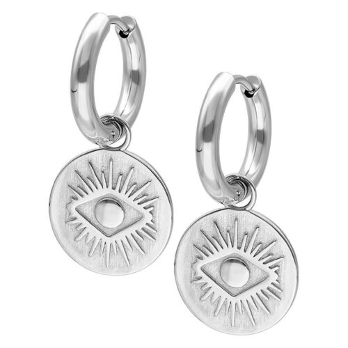 Evil Eye Huggie Hoops