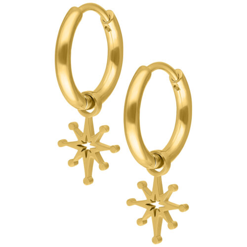 Mini Polar Star Hoops Pair