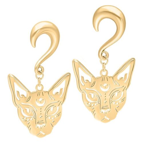 Sphynx Ohrgewichte - Golden Metal