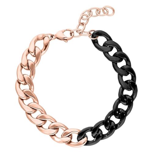 Chunky Armband - Roségold/Schwarz