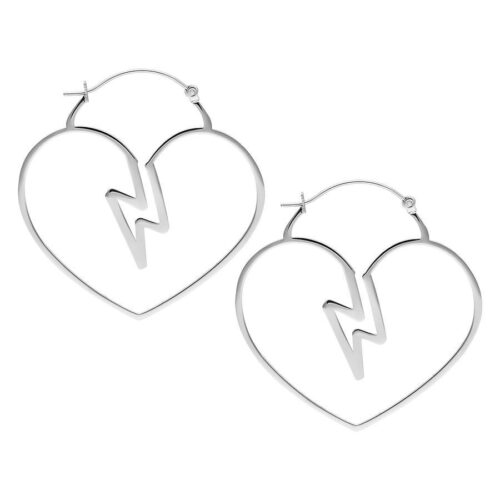 Heartbreaker Stainless Steel Hoop Earrings