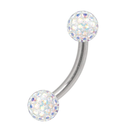 Multi Jewelled Titanium Curved Barbell<!--6357d8306383c-->