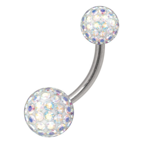 Sealed Multi Jewelled 6/8 Crystal Ball Belly Bar<!--6357d82911c0d-->