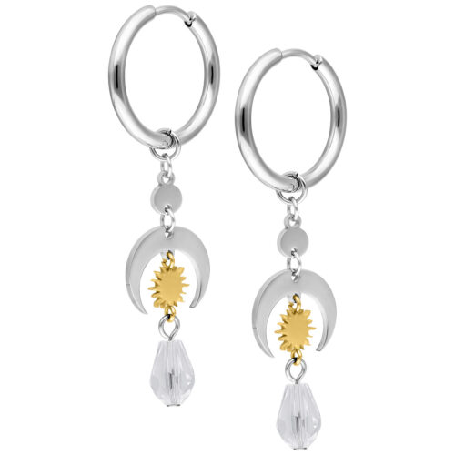 Celestial Light Hoops Pair - Silvercoloured Metal