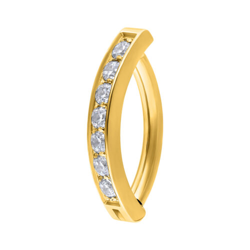 Crystal Belly Arch Clicker - golden-metal