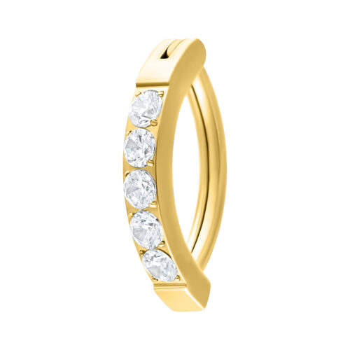 Clicker ombelico cristalli titanio - golden-metal