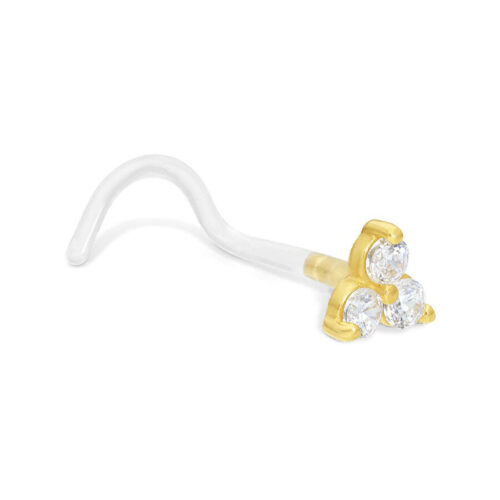 18k Gold Diamonte Nose Stud with Bioplast<!--63ac4ea69698f-->