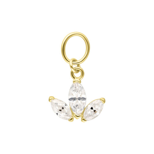 18K Gold Moissanit Lotus Pendant
