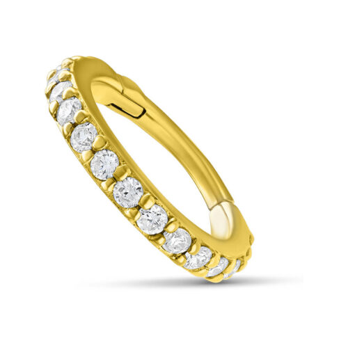 14K Gold Hinged Row of Diamonds Ring
