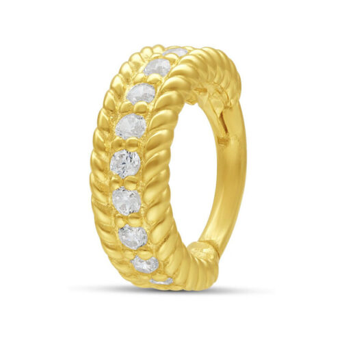 14k Gold Crystal Studded Clicker Ring<!--63ada3ff32b49-->