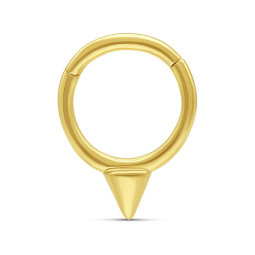 14k Gold Cone Clicker Ring for Ear, Helix, Lobe, Nose Piercing<!--63ada4cdeddc2-->