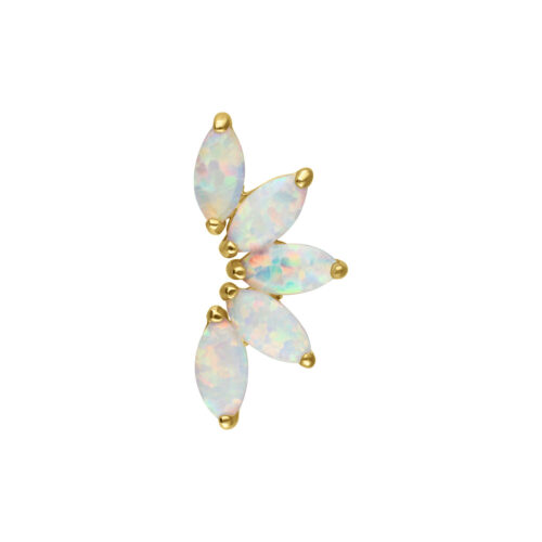14K Gold Push Fit Synthetic Opal Vine Attachment