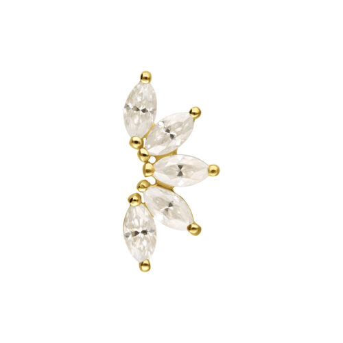 14K Gold Push Fit Moissanit Vine Attachment