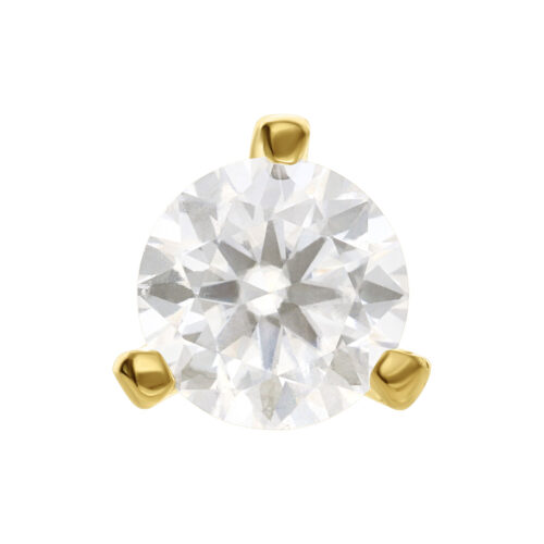 14K Gold Push-Fit Round Moissanit Attachment
