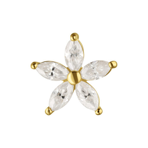 14K Gold Perfect Fit Moissanit Flower Attachment