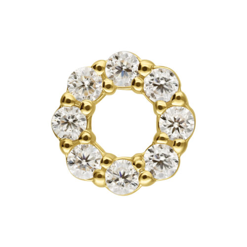 14K Gold Push-Fit Moissanit Wreath Attachment