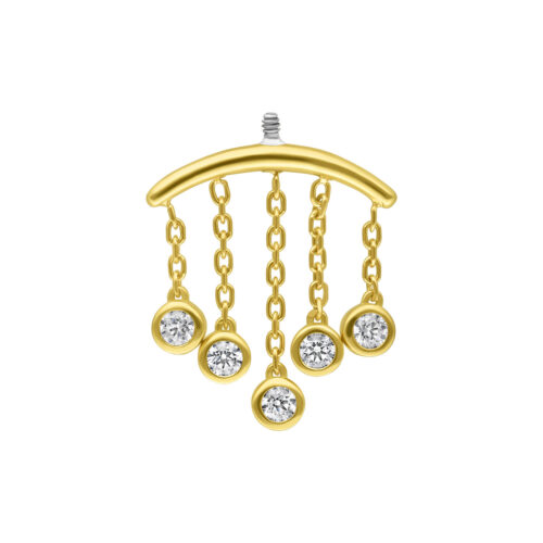 18K Internally Crystal Drops Hidden Helix Attachment