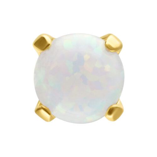 14K Gold Perfect Fit Round Synthetic Opal Attachment