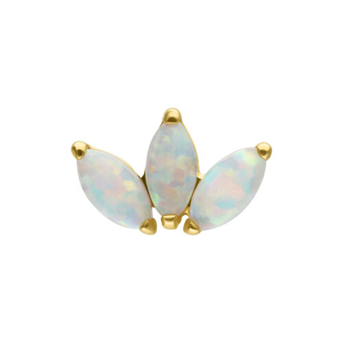 14K Gold Perfect Fit Lotus Synthetic Opal Attachment