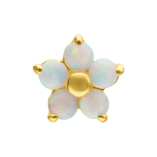 14K Gold Perfect Fit Flower Synthetic Opal Attachment