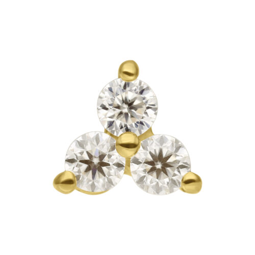14K Gold Perfect Fit Moissanit Trinity Attachment 3.5mm