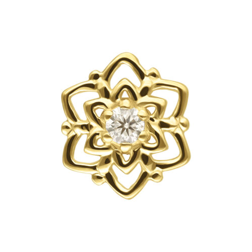 14K Gold Perfect Fit Moissanit Flower Attachment