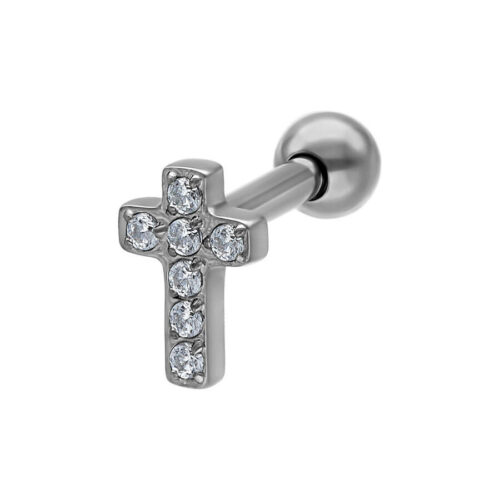 Crystal Cross Earbarbell