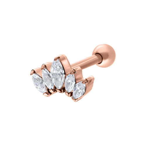 Crystal Lotus Flower Earbarbell