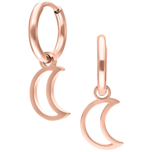 Mini Moon Hoops Pair - Rosegold