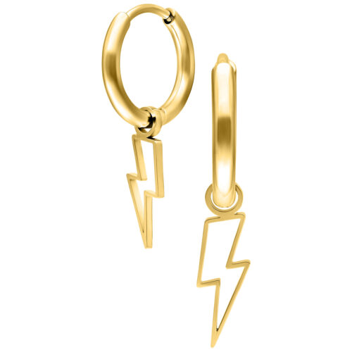 Mini Flash Hoops Pair - Golden Metal