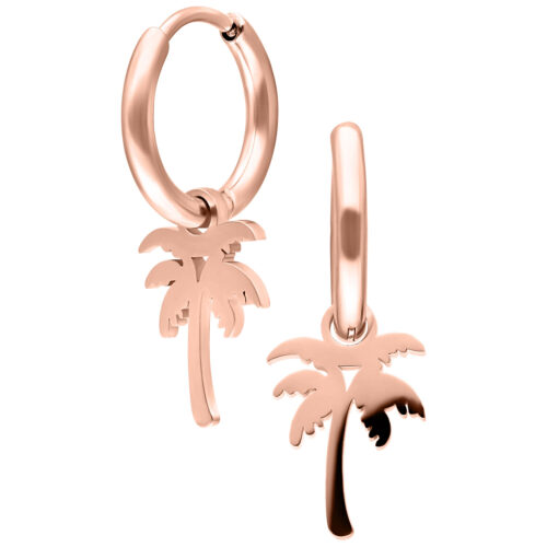 Mini Palm Hoops Pair - Rosegold