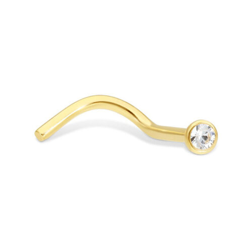 18k Gold Nose Stud Crystal<!--6357d5abce97a--><!--636e78c18045c-->