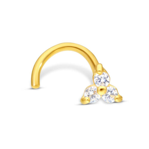18k Gold Trinity Nosestud<!--6357d5c1ed128--><!--636e78c45c53e-->
