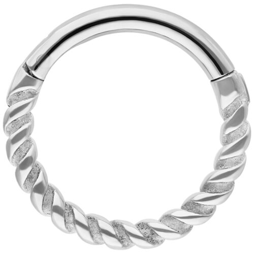 Stainless Steel Twisted Rope Clicker Ring<!--6357e361de207--><!--636e7913b3814-->