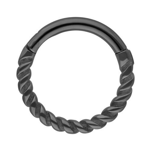 Stainless Steel Twisted Rope Clicker Ring<!--6357e361de207--><!--636e7913b3814-->