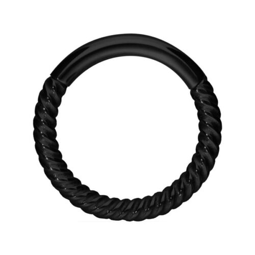 Stainless Steel Twisted Rope Clicker Ring <!--63ac592c4e707-->