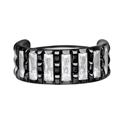 Baguette Crystal Clicker <!--636e79265844f--> - Black Metal