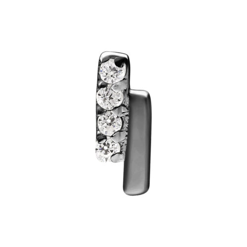 Push Fit Crystal Double Bar Attachment for Bioplast - Black Metal