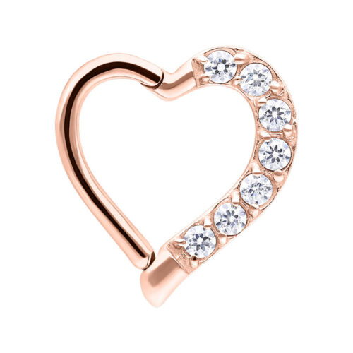 Stainless Steel Crystal Heart Helix Clicker Ring<!--63bd76083db36-->