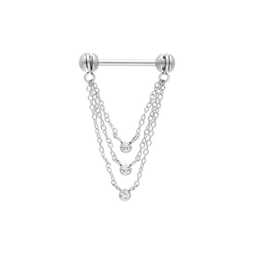 Rotating Three Crystals Nipple Chain