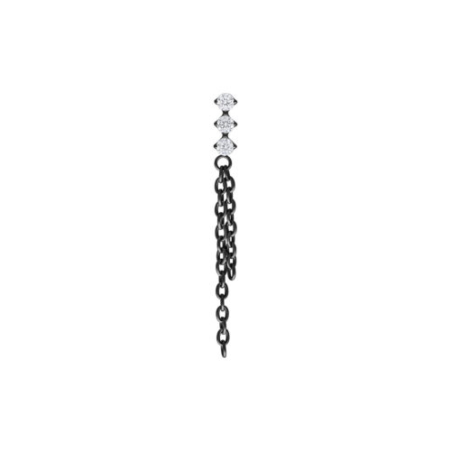 Push Fit Dangling Crystal Chains Aufsatz - Black Metal
