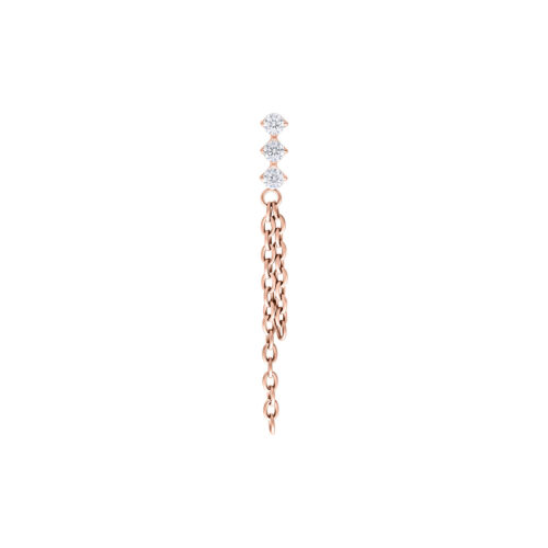 Push Fit Dangling Crystal Chains Aufsatz - Rosegold