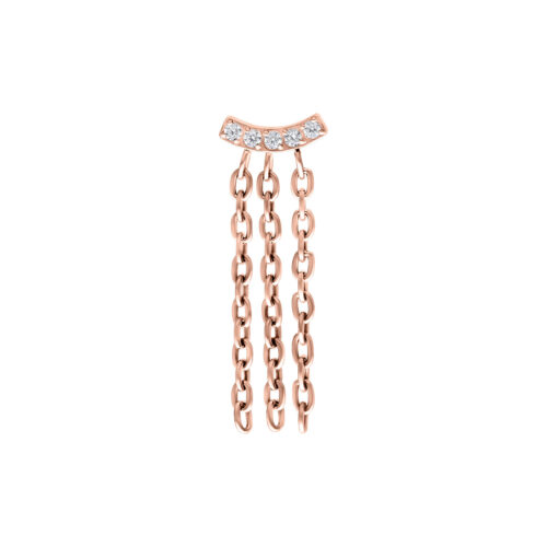 Push Fit Crystal Bar Chain Aufsatz - Rosegold